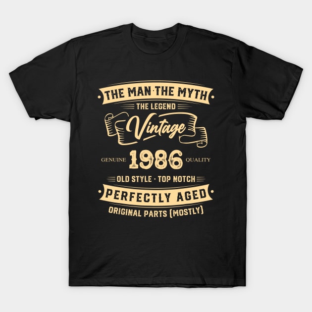 The Legend Vintage 1986 Perfectly Aged T-Shirt by Hsieh Claretta Art